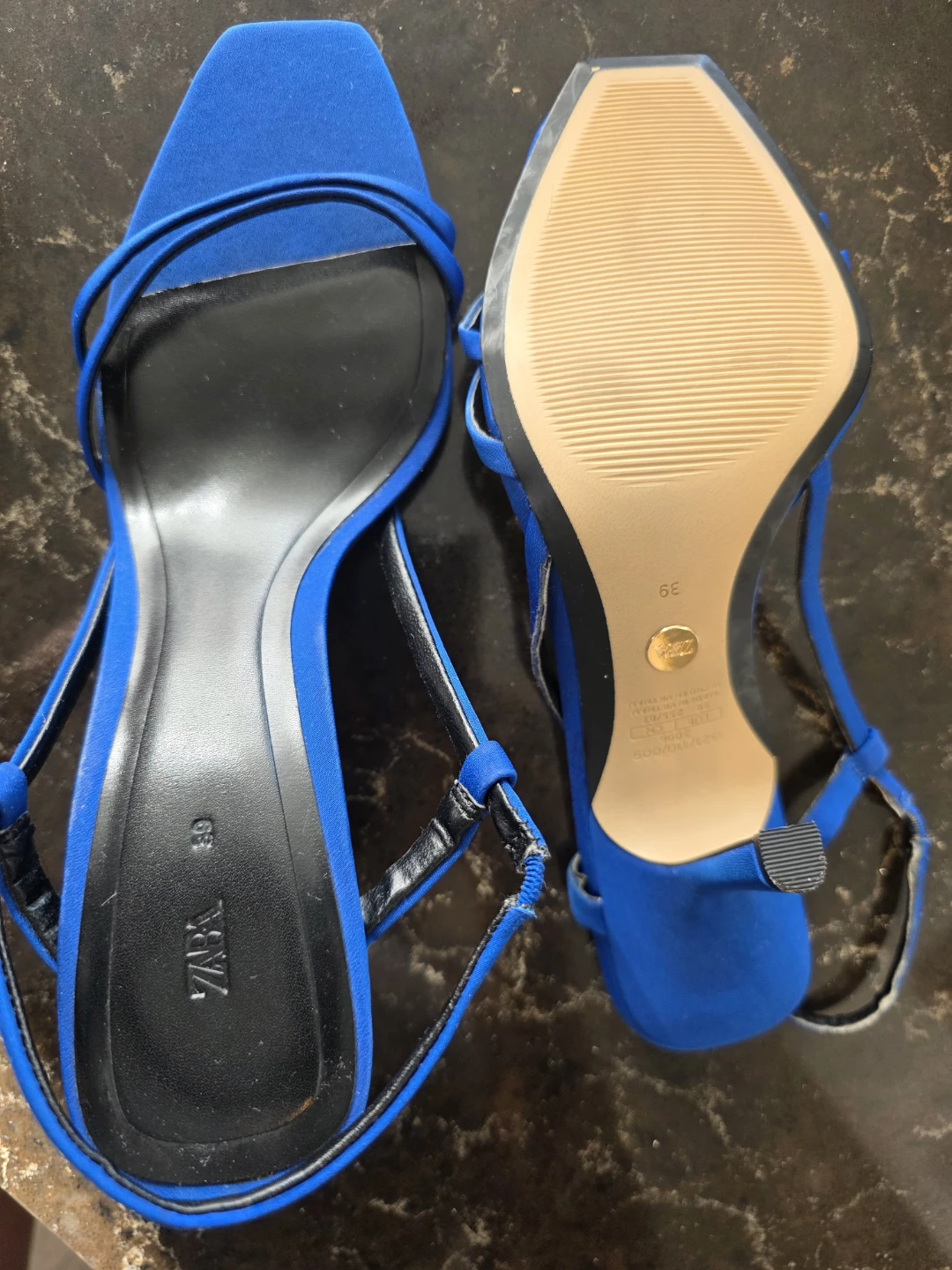 ZARA Blue Strappy Heeled Sandals - Size 39 - photo 3