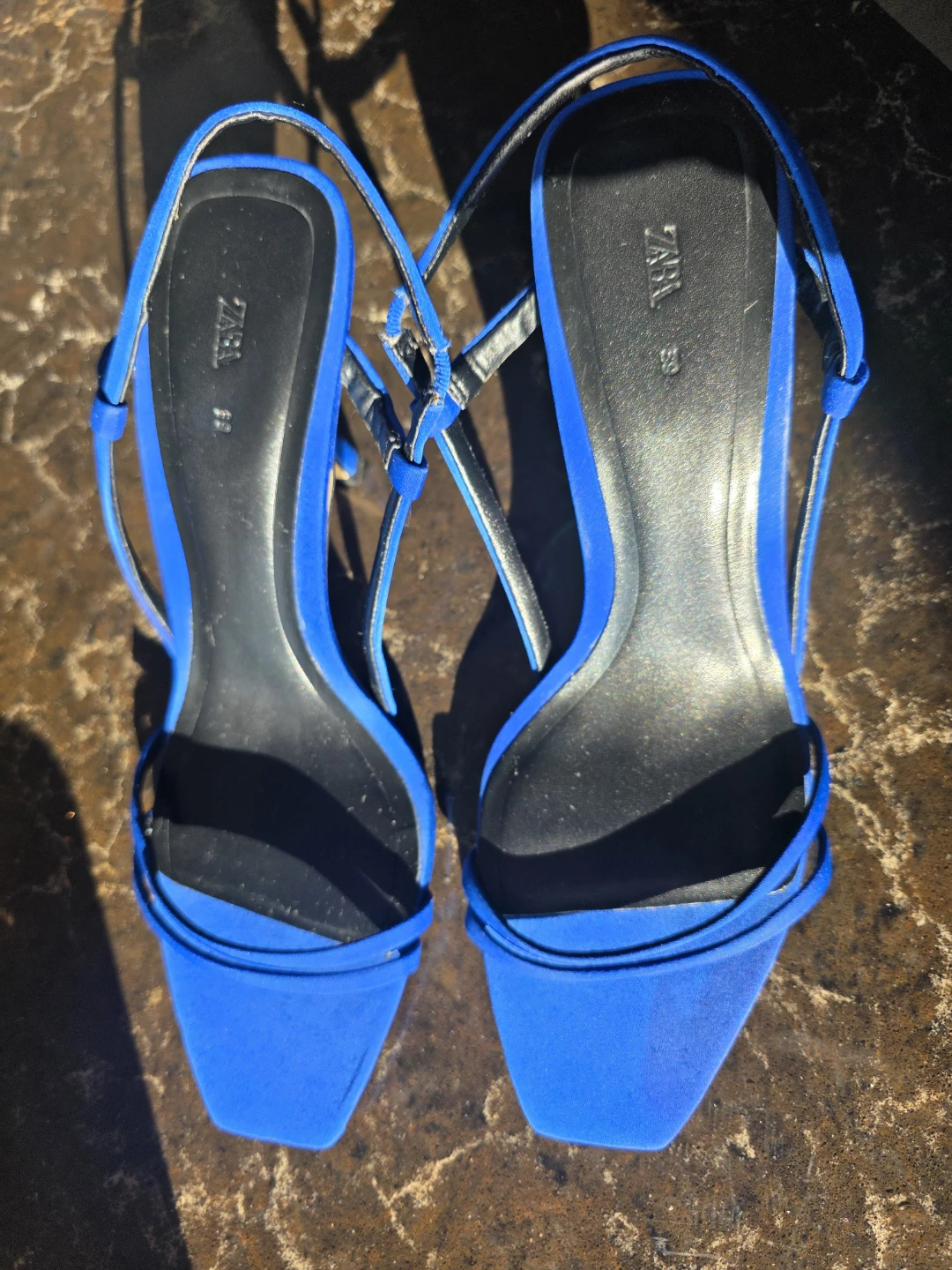ZARA Blue Strappy Heeled Sandals - Size 39 - photo 4