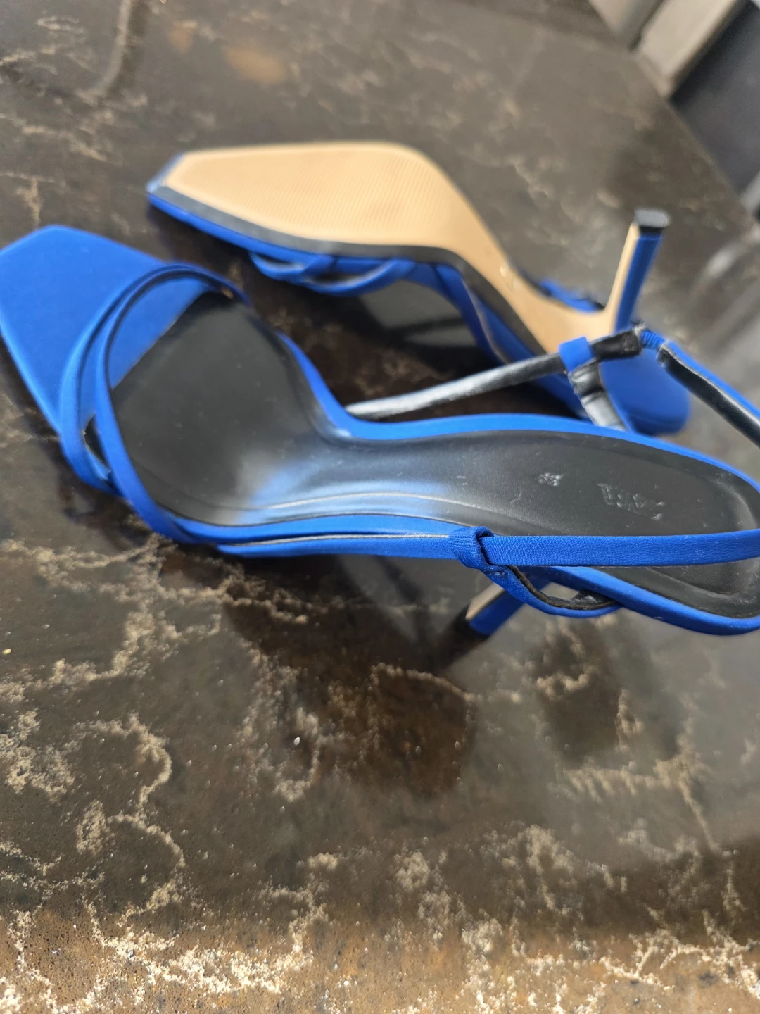 ZARA Blue Strappy Heeled Sandals - Size 39 - photo 5