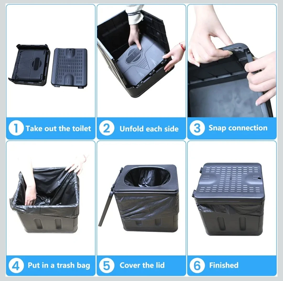 Black Portable Foldable Toilet - photo 5