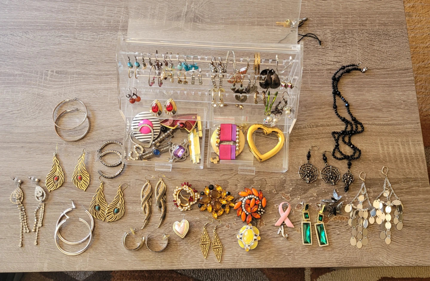 Assorted Vintage Costume Jewellery Set with Storage Box