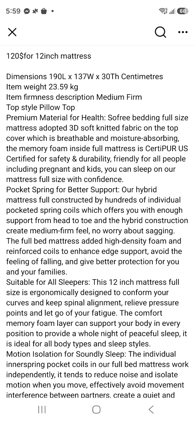 12" Memory Foam Hybrid Mattress - photo 4