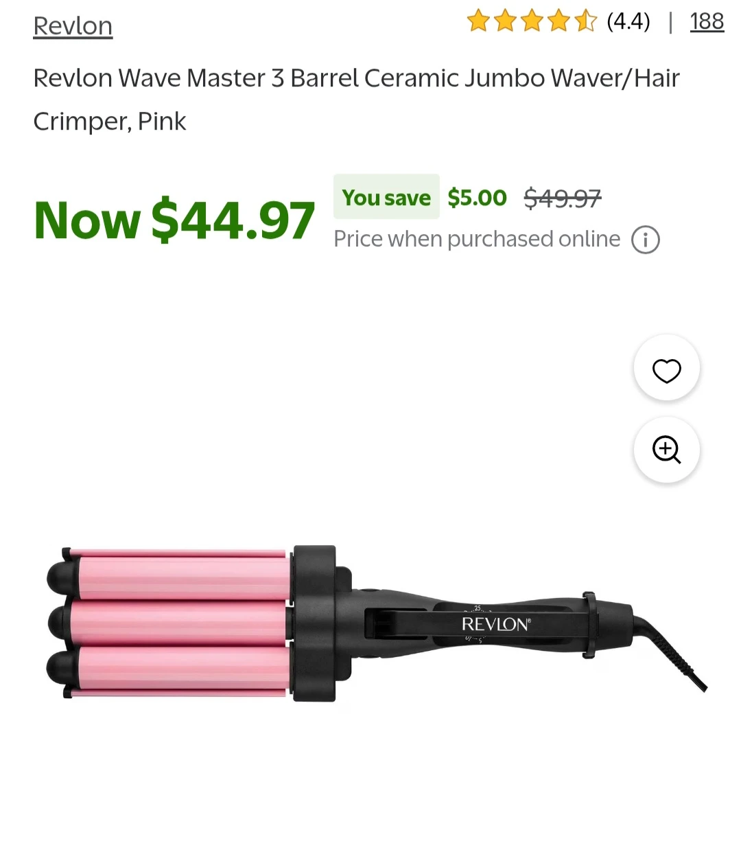 Revlon Wave Master 3 Barrel Ceramic Jumbo Waver/Hair Crimper - photo 3