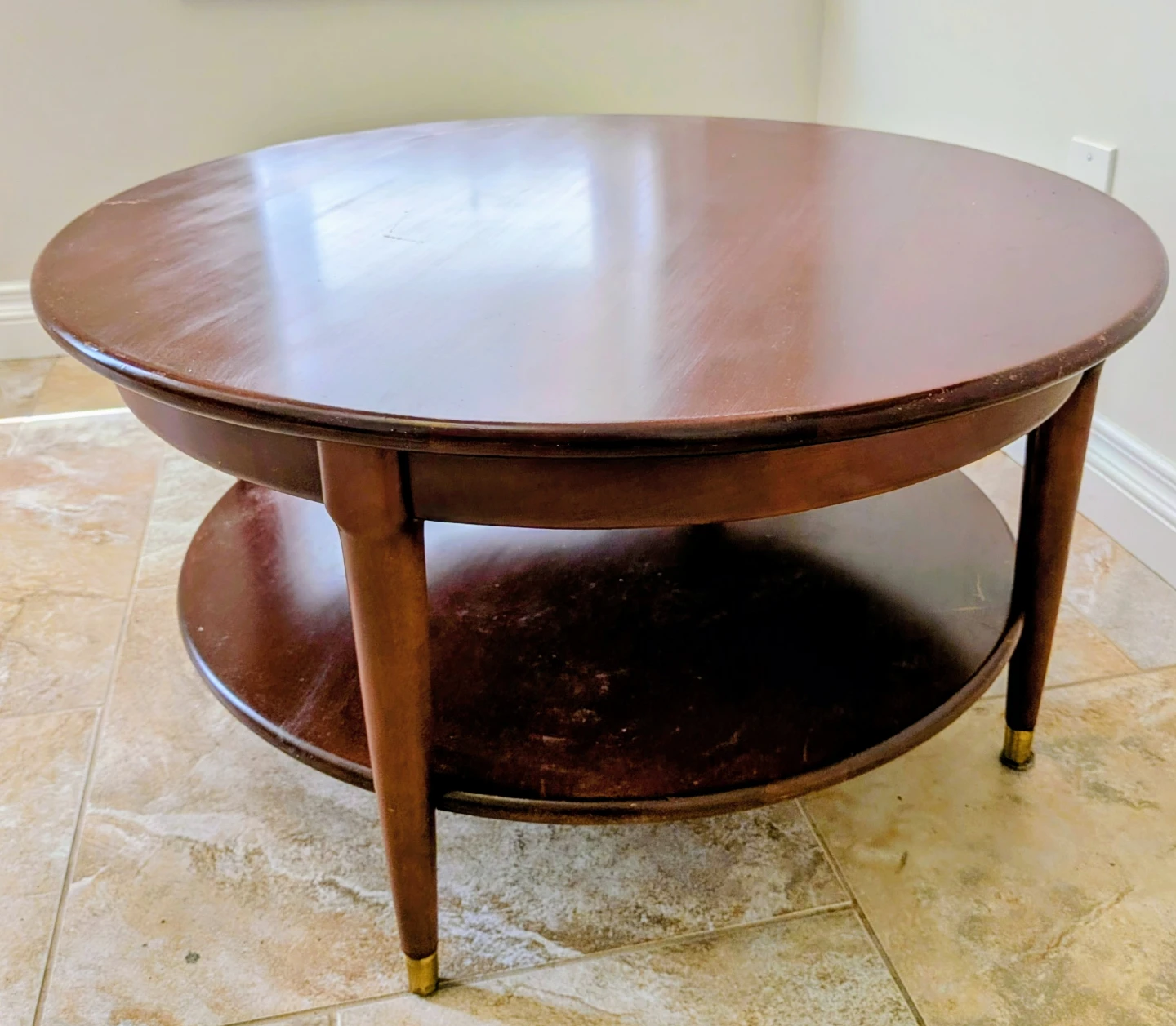 Round two-tier coffee table