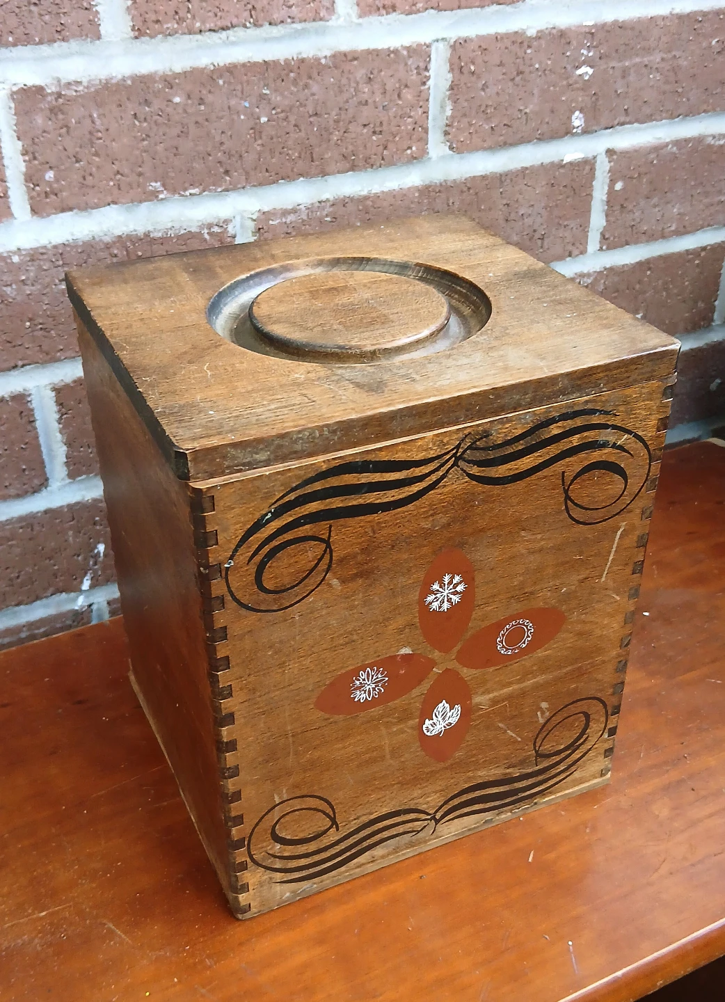 Vintage Hand Carved Hardwood Canister Set - photo 2