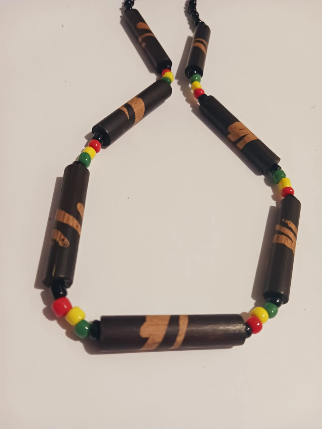 Handmade Wooden Rasta Beaded Necklace