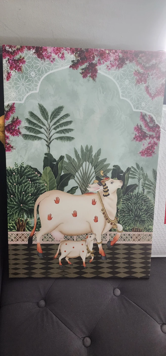 Indian Cow and Calf Canvas Art Print 16"x24" - photo 2