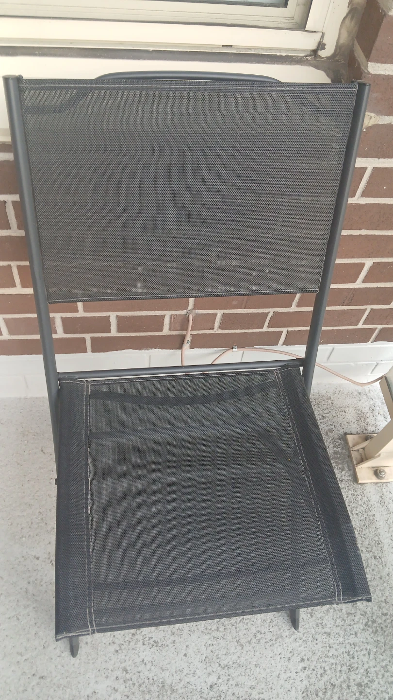 Folding Bistro Set with Glass Top Table and Black Chair - photo 2