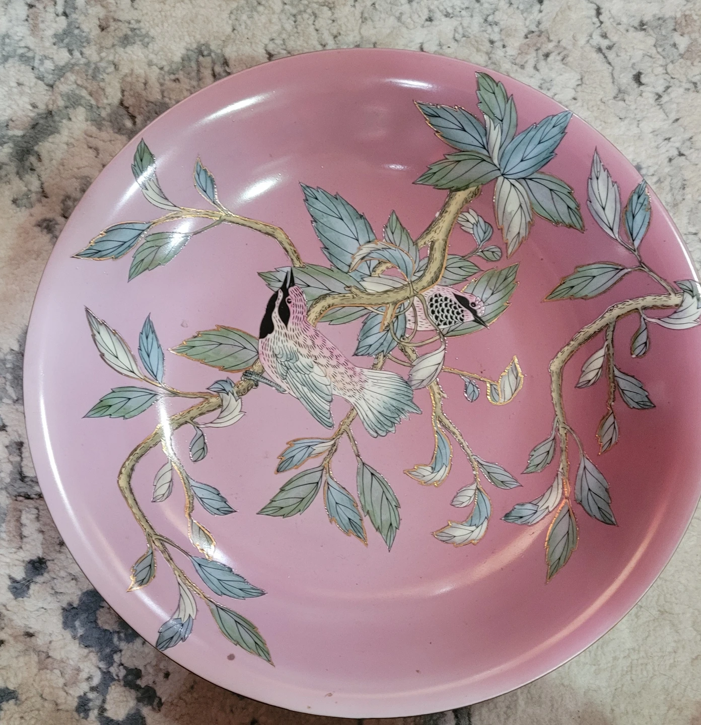Pink Decorative Plate with Birds - photo 2