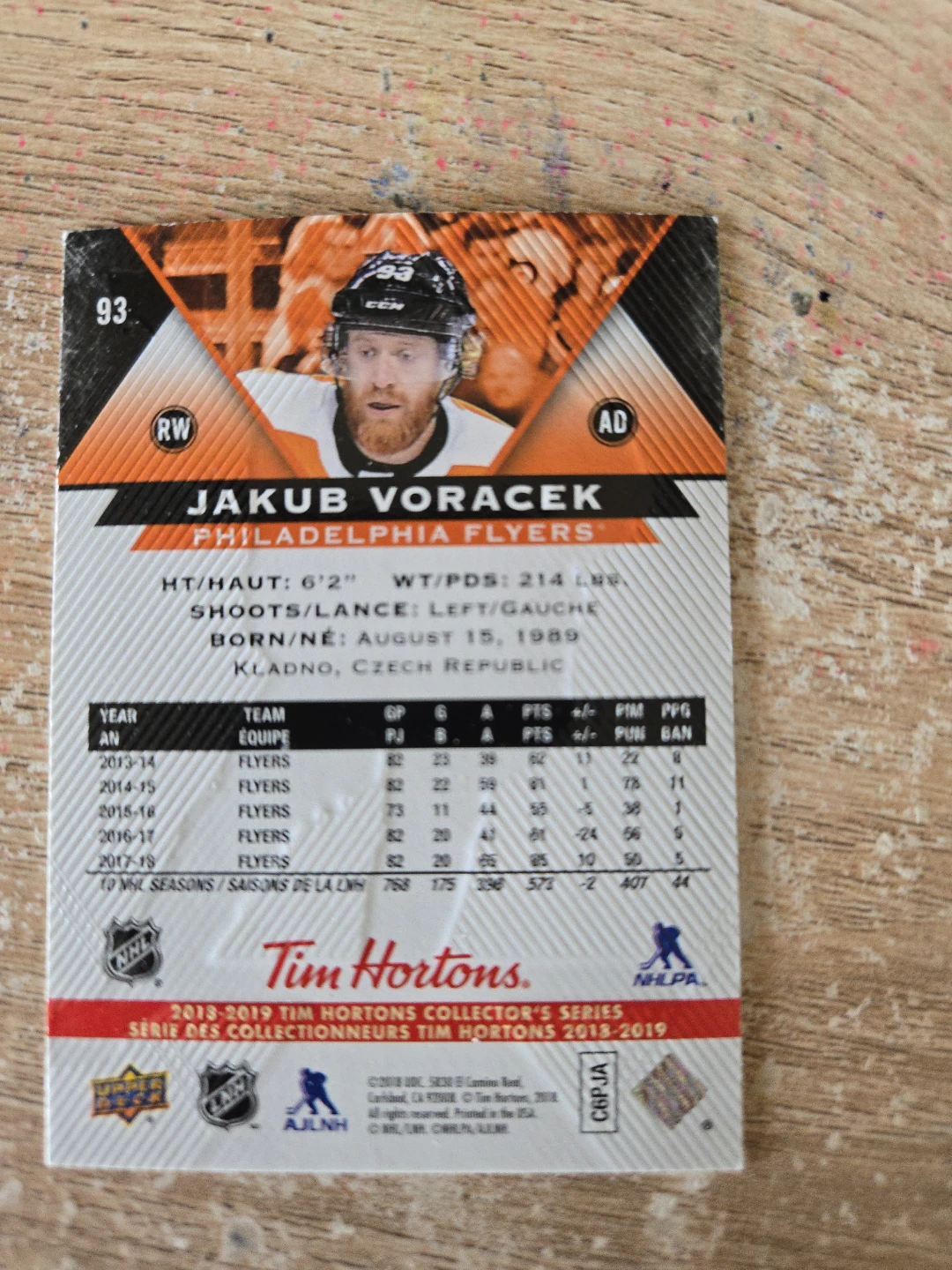 Jakub Voracek Philadelphia Flyers 2018-2019 Hockey Card - photo 2