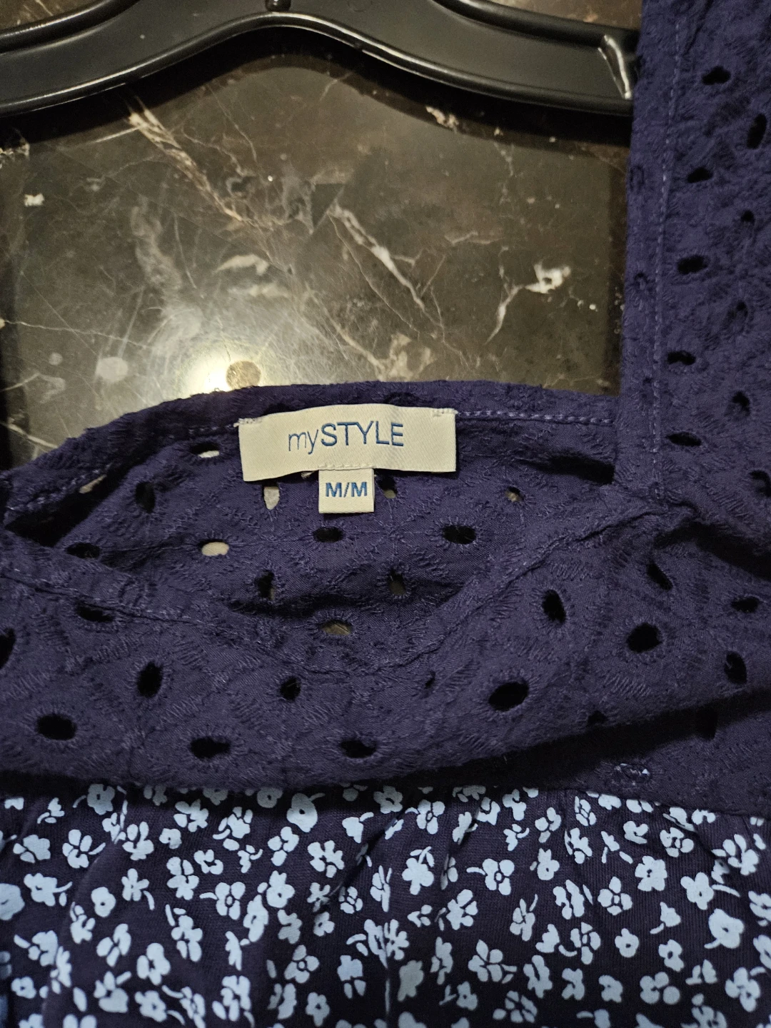 mySTYLE Navy Floral Eyelet Tank Top M/M - photo 3