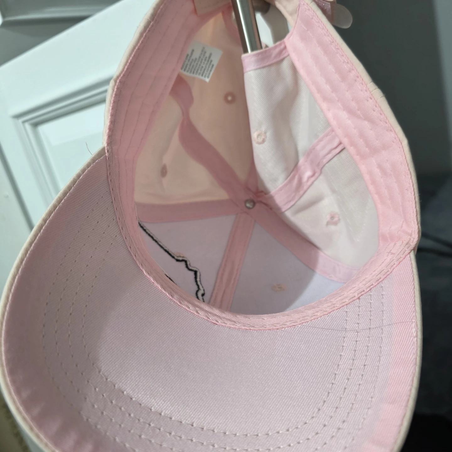 Pink Baseball Cap with Black Cat Design - photo 2