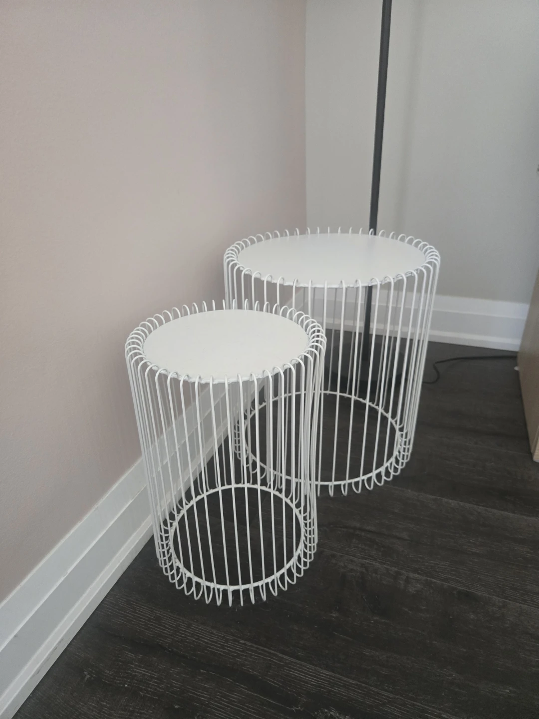White Wire Side Tables