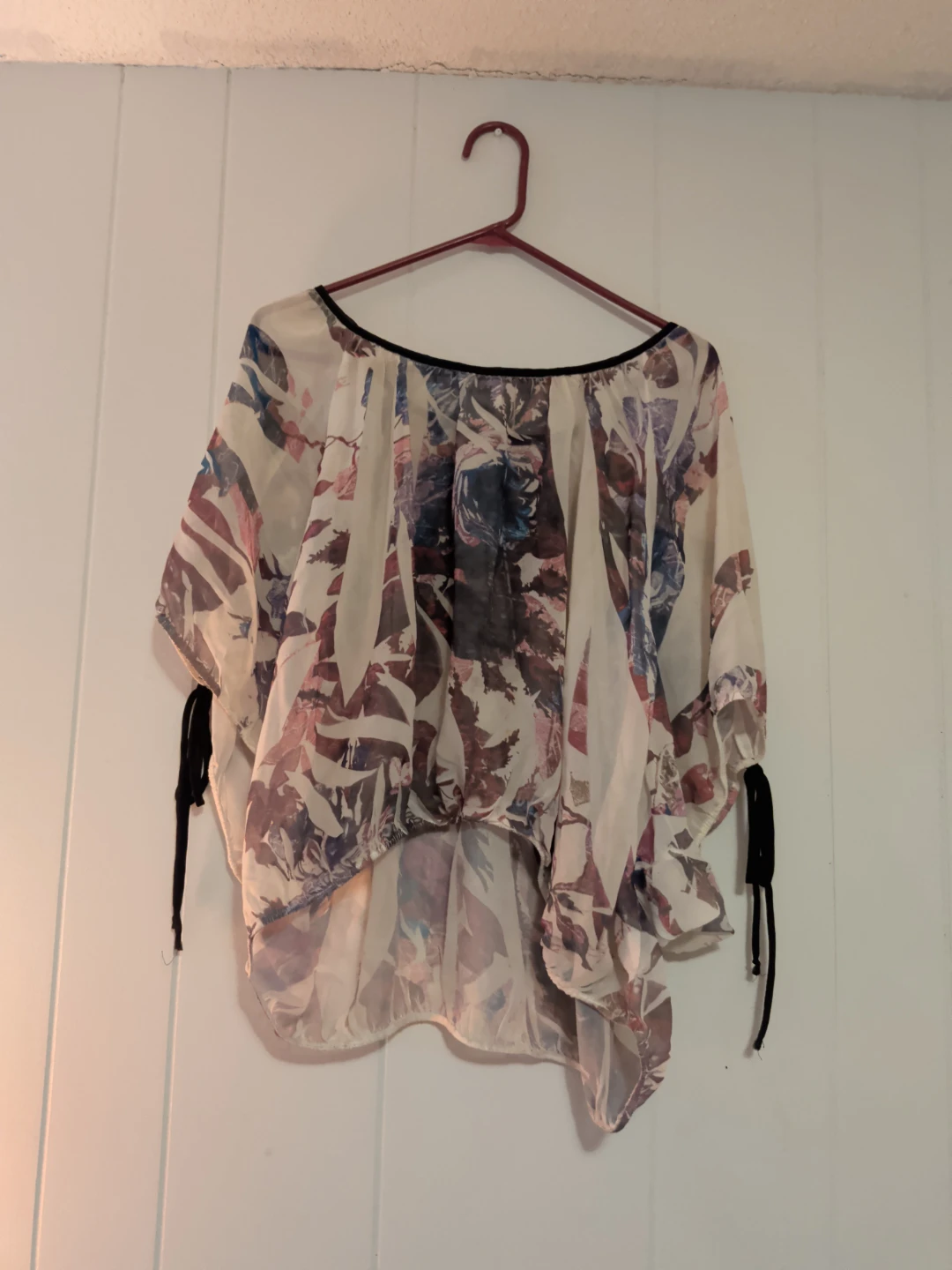 Women's Sheer Blouse with Floral Print