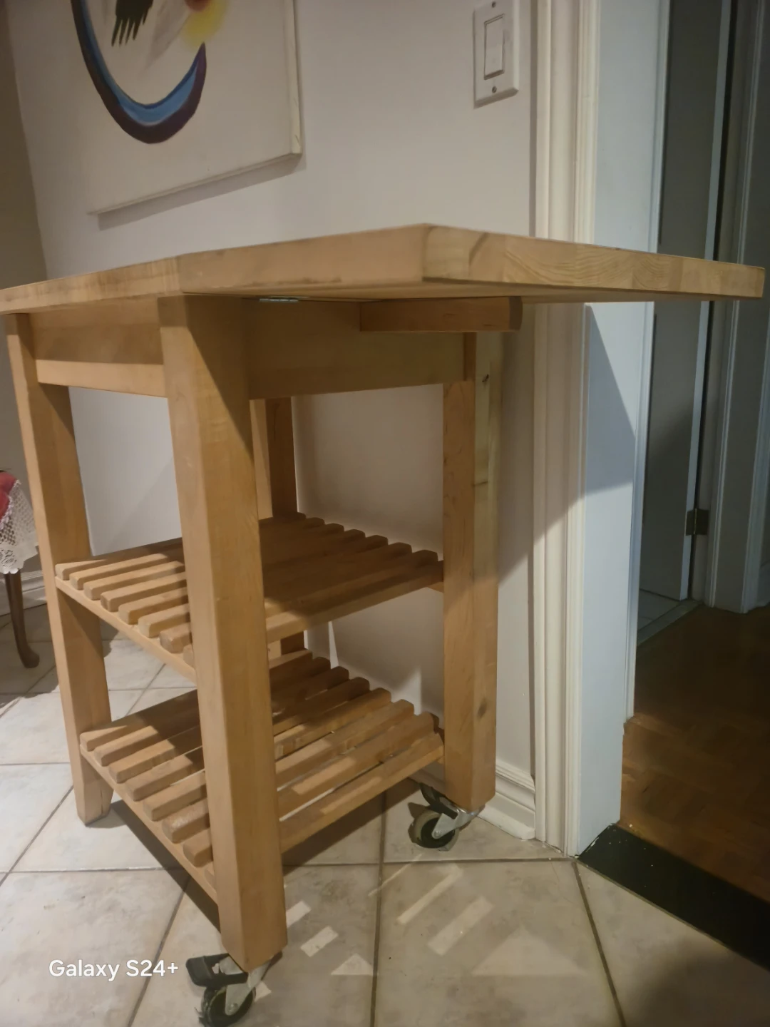 Wooden Kitchen Cart with Drop Leaf - photo 4