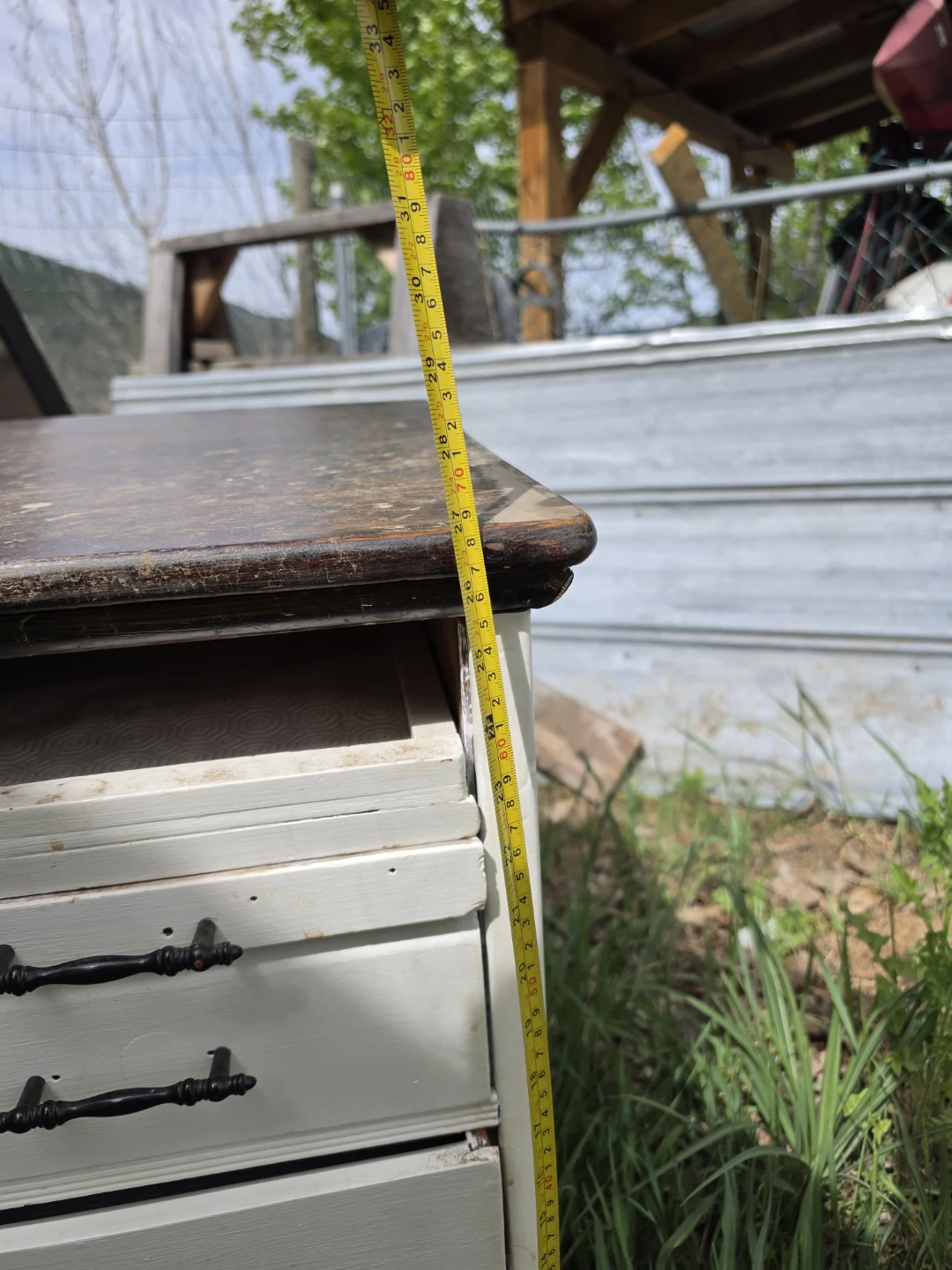 Vintage Wooden Desk with Drawers - photo 4