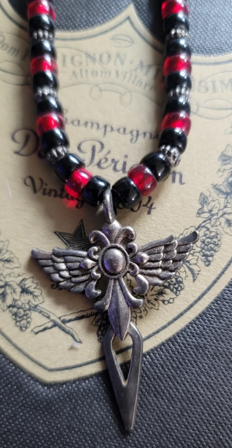 Unisex Beaded Necklace with Cross Pendant - photo 3