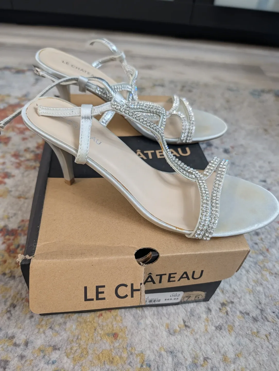 Le Château Embellished Silver Heels - Size 7.5 - photo 2