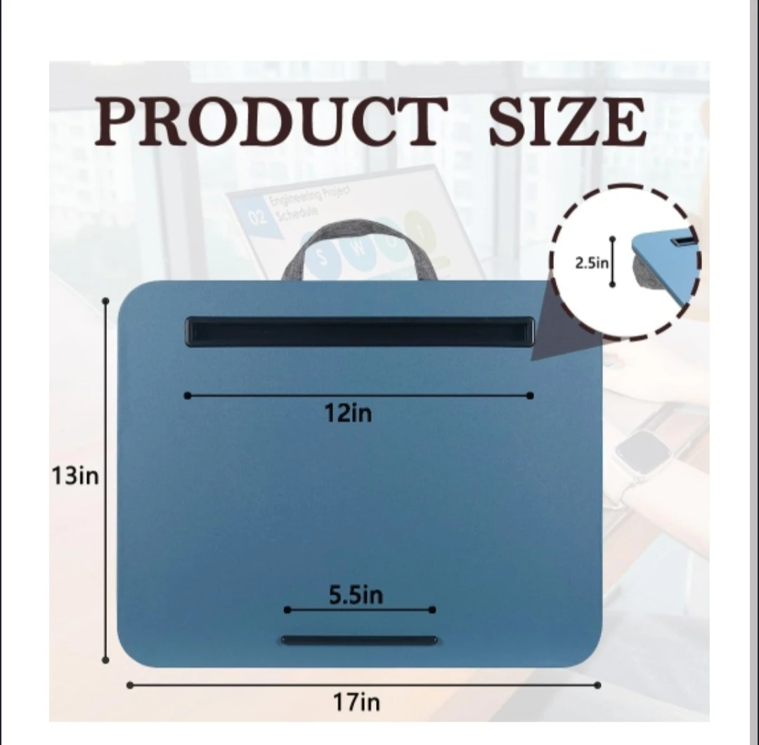 NEW Soft Cushion Lap Desk, Portable Fits Up to 16inch Laptops - photo 2