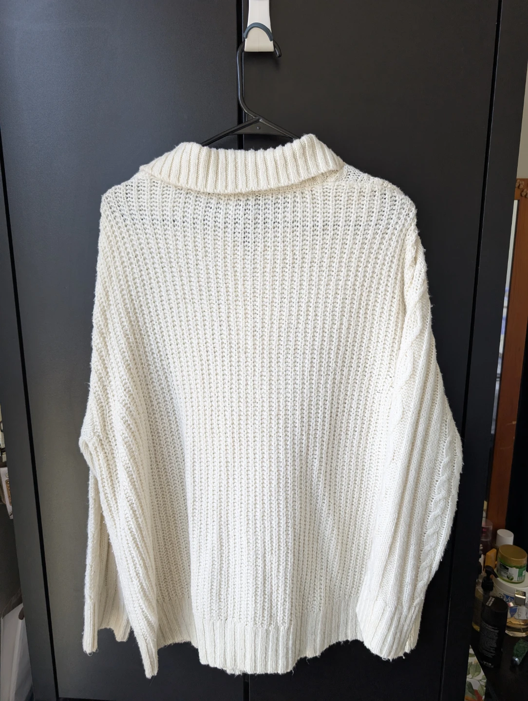 Divided H&M Cream Cable Knit Half-Zip Sweater - photo 3