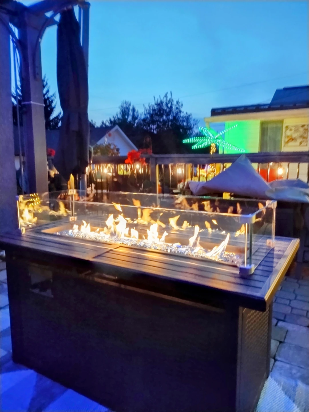 Rectangular Fire Table with Glass Wind Guard - photo 2