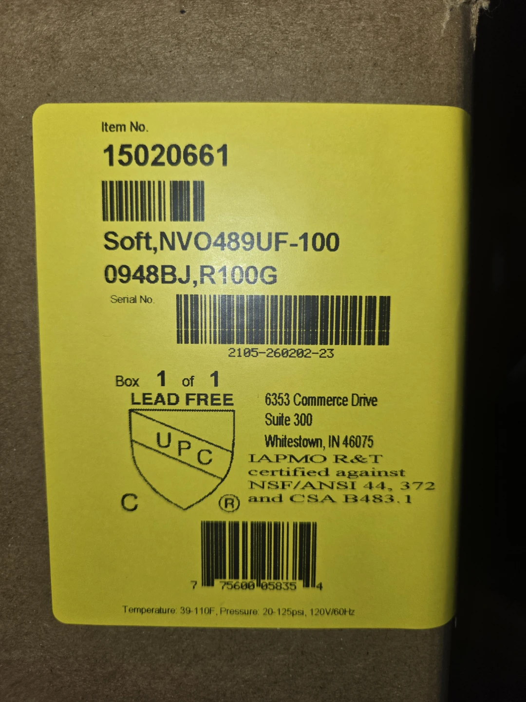 Novo 489 Series Water Softener/Filtration System - photo 3