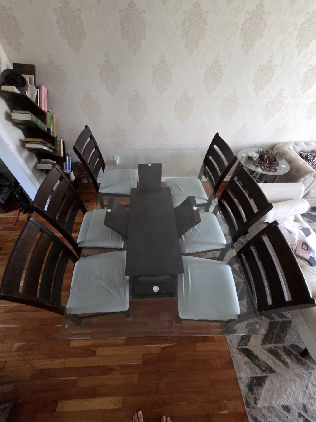 Glass Dining Table with 6 Chairs - photo 2