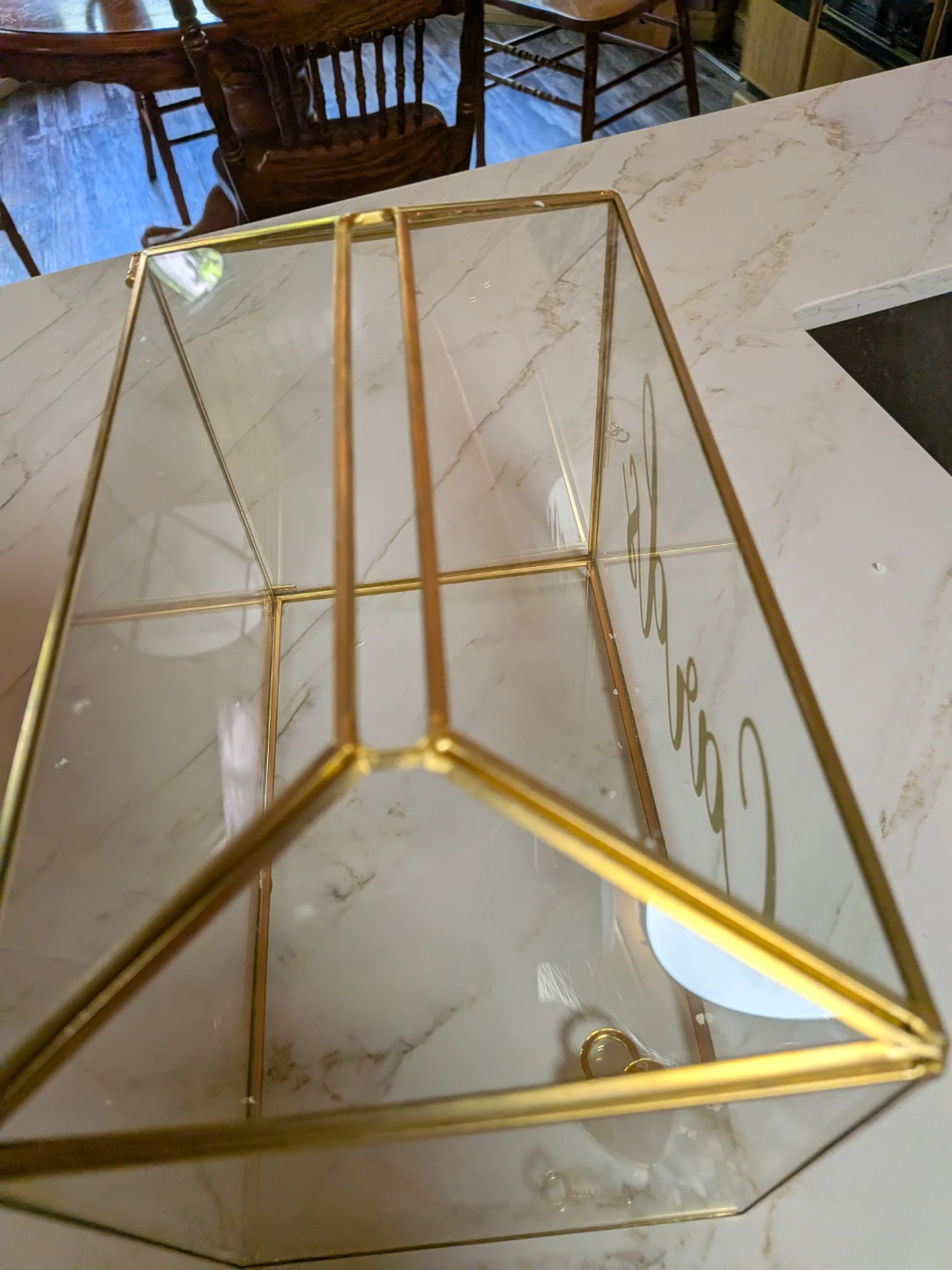 Glass Card Box with Gold Trim - photo 2