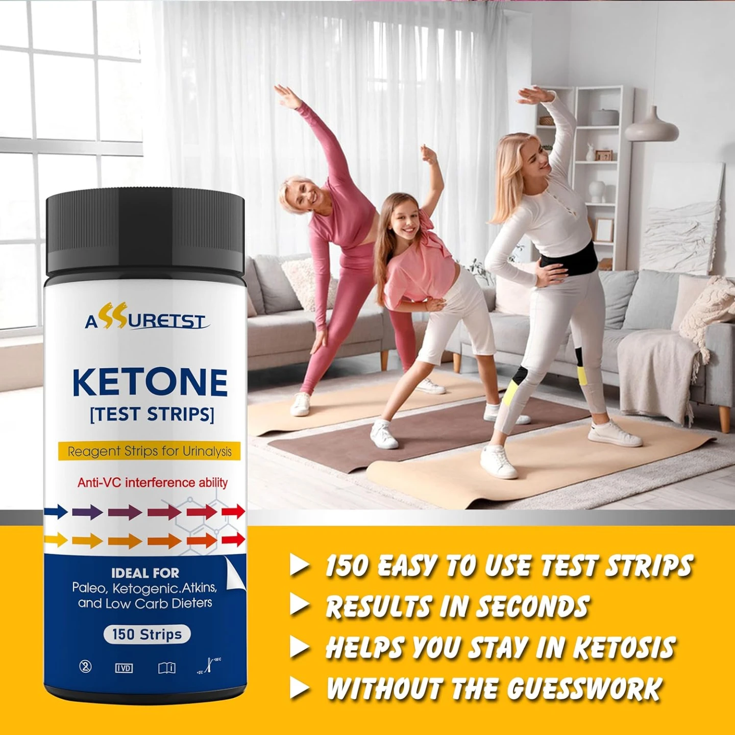 Assureist Ketone Test Strips - 150 Strips - photo 2