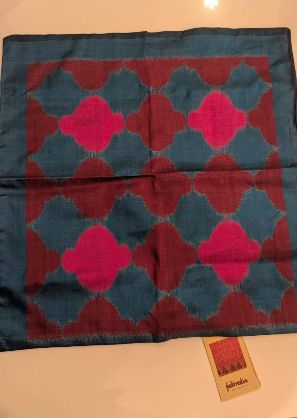 Two Silk Pillow Cover from India Teal/Maroon - photo 2