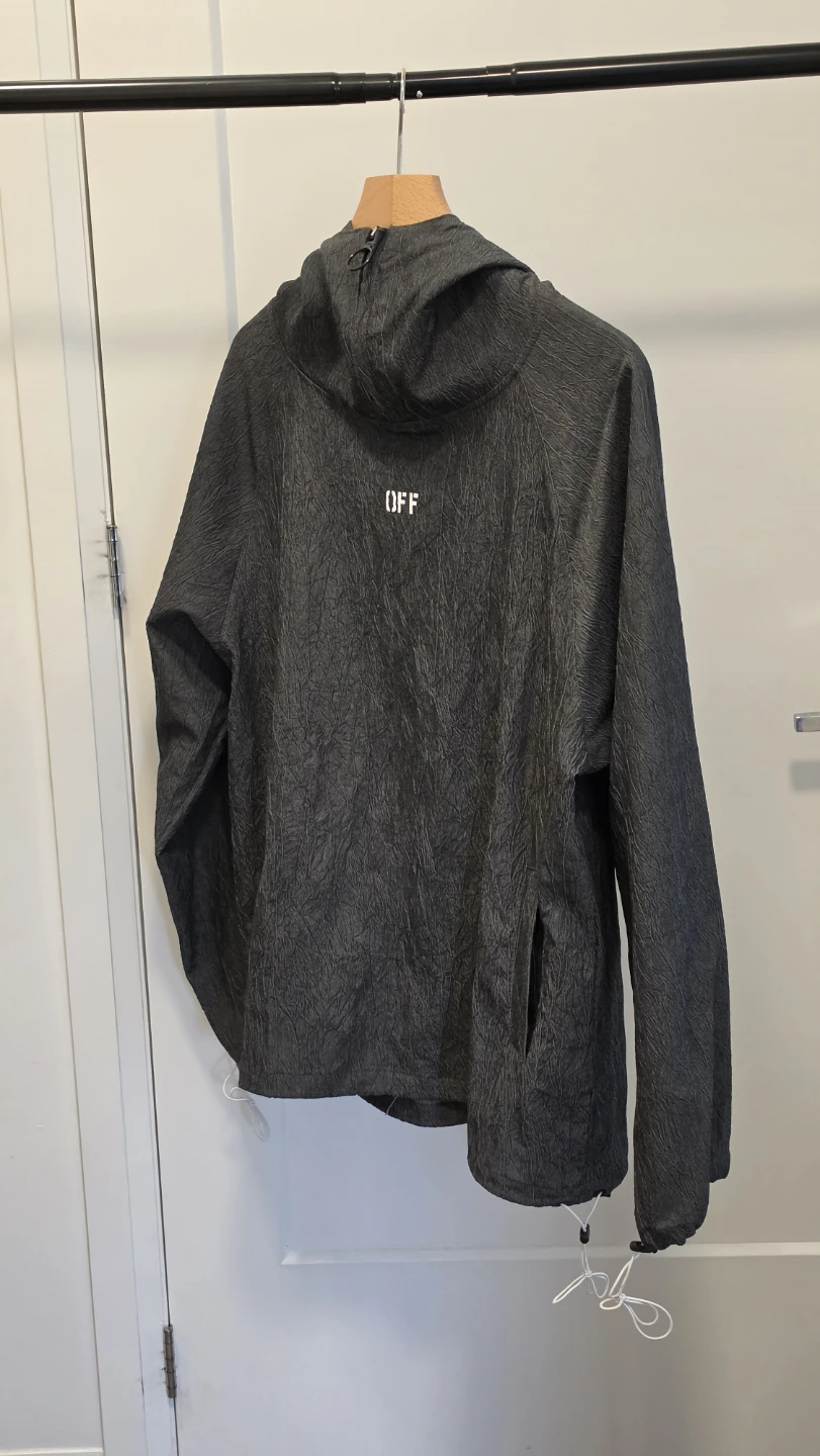Off-White C/O Virgil Abloh Grey Textured Jacket Size L