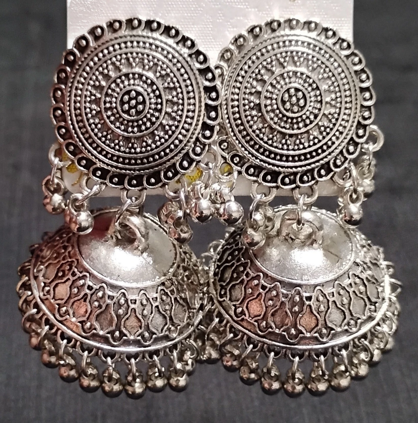 Silver Jhumka Earrings