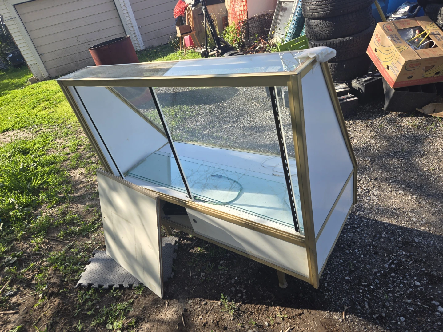 Glass Display Case with Gold Trim - photo 2