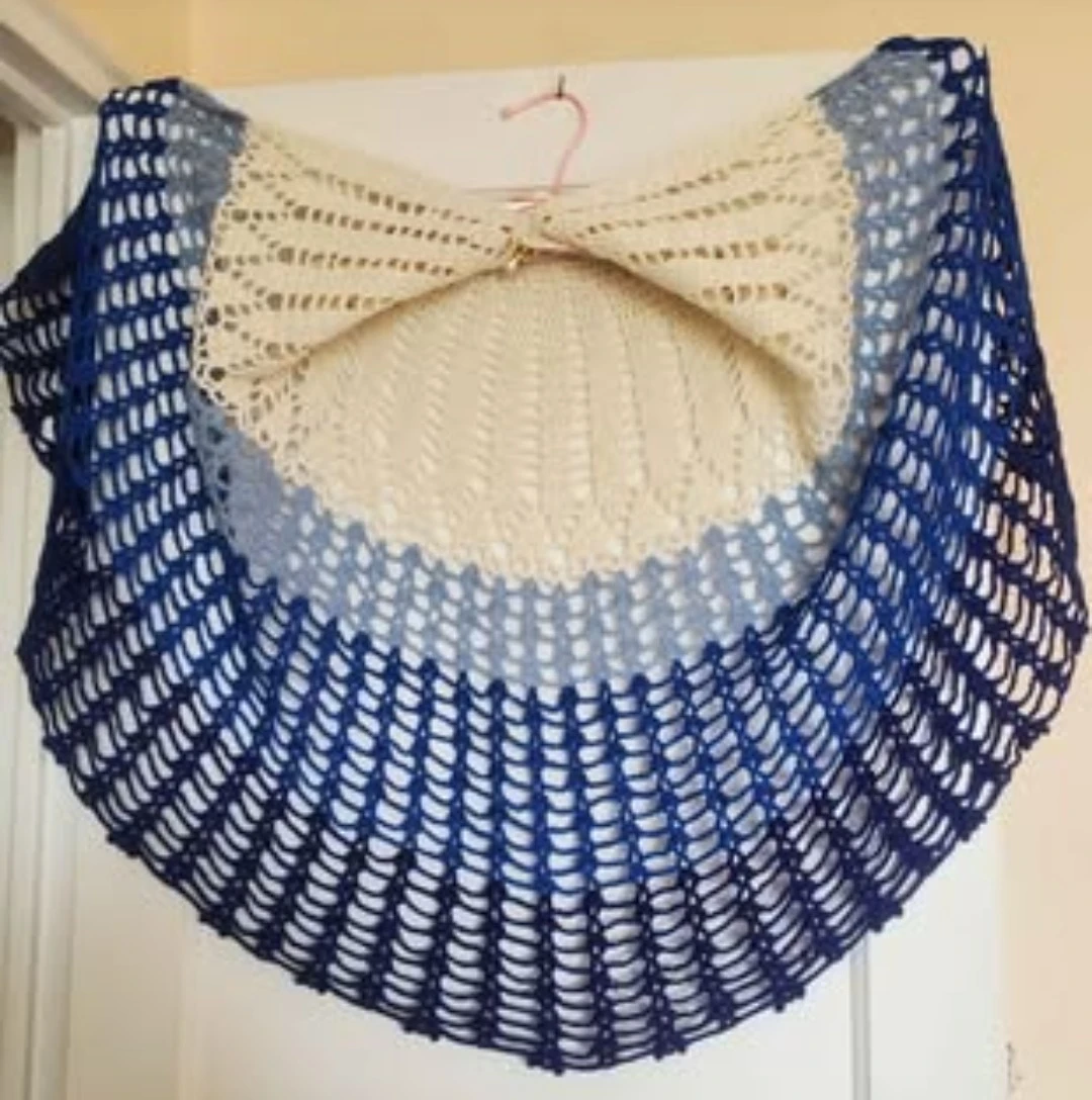 Crocheted Shawl Cape-%100wool - photo 3