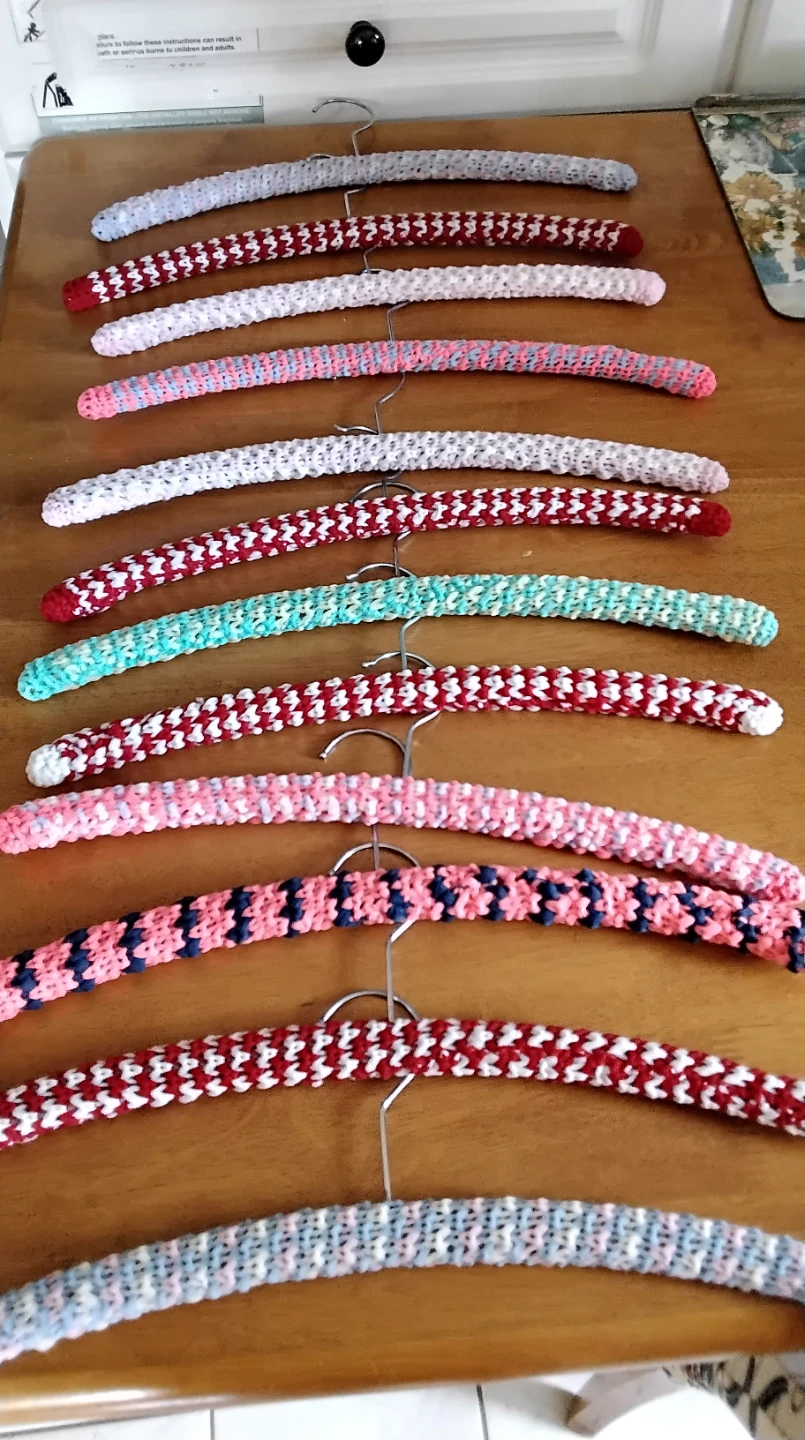 Set of 12 Crocheted Hanger Covers