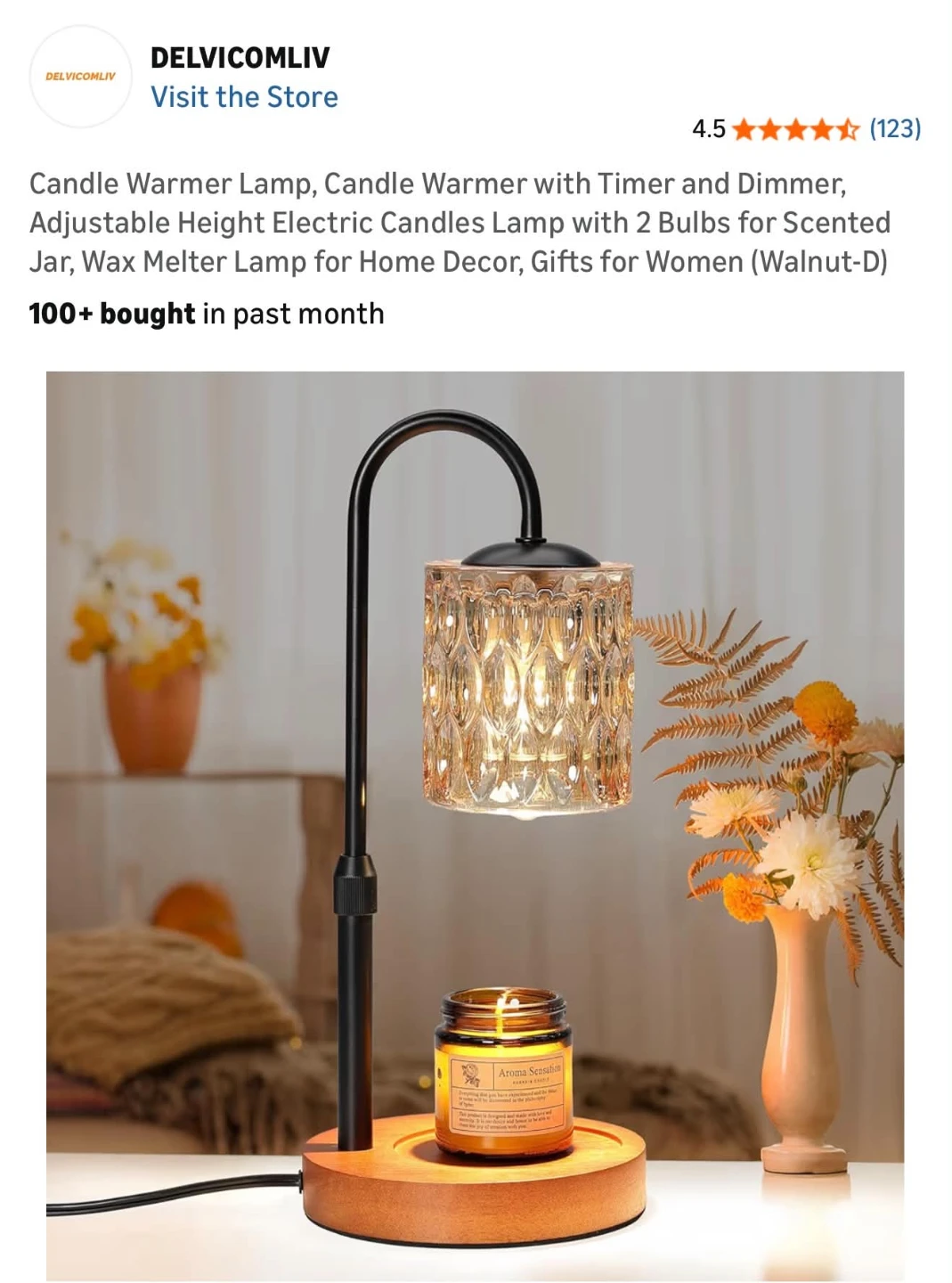 Candle Warmer Lamp with Timer & Dimmer