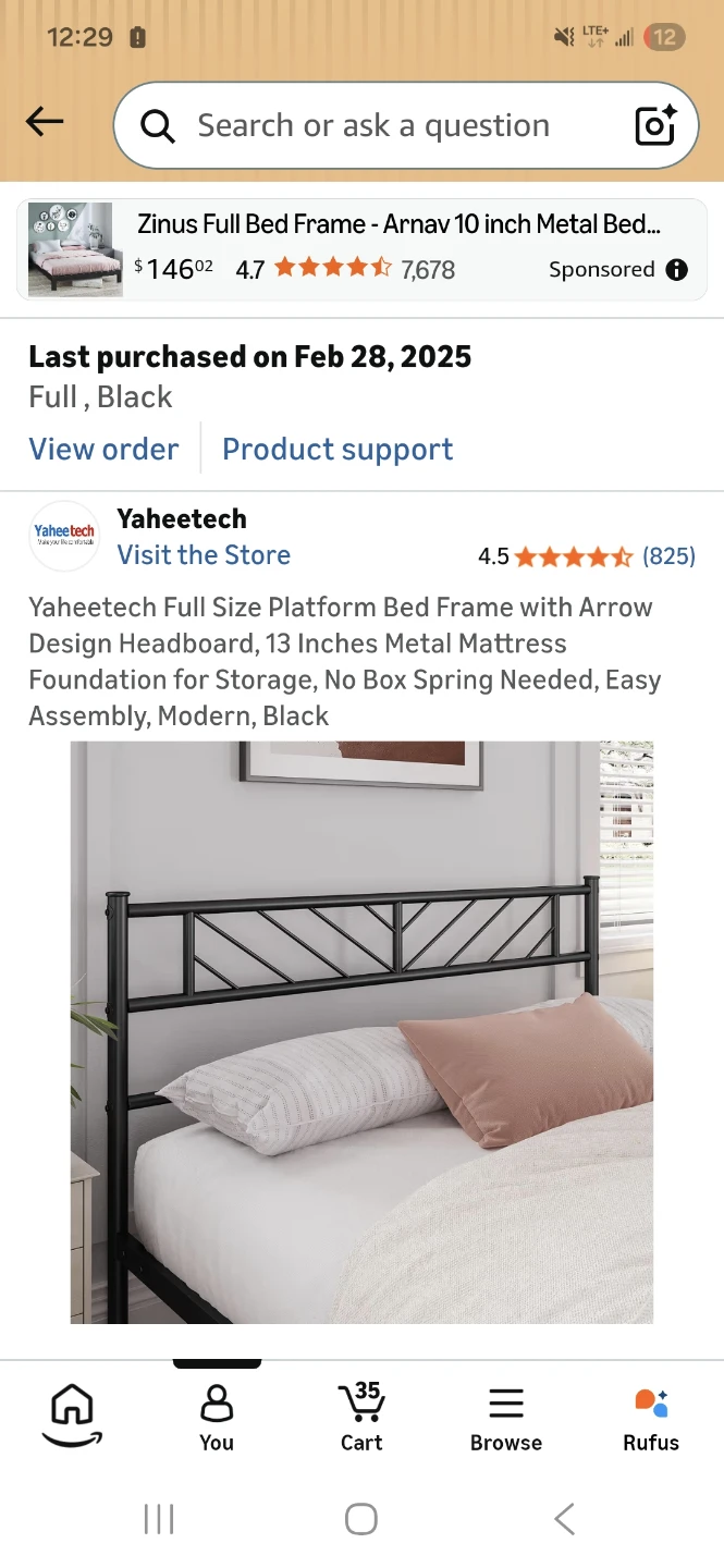Full Size Black Metal Bed Frame with Arrow Design Headboard - photo 2