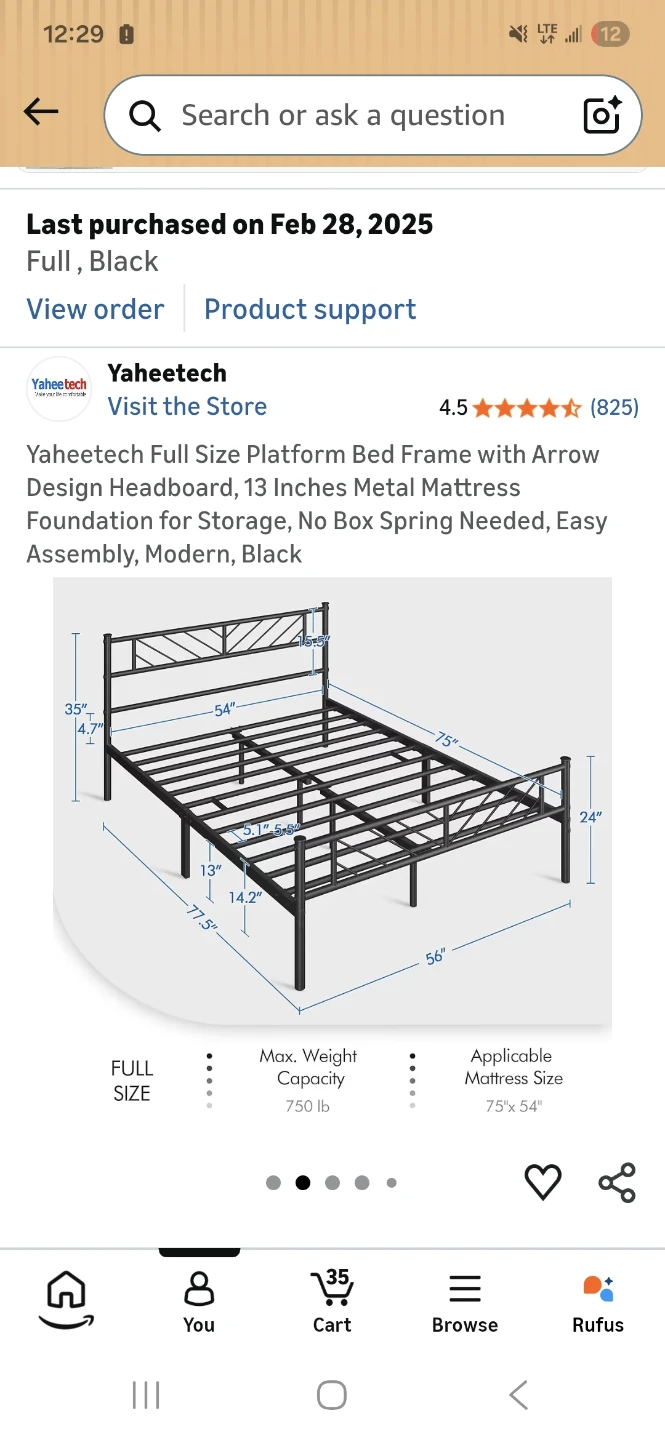Full Size Black Metal Bed Frame with Arrow Design Headboard - photo 3