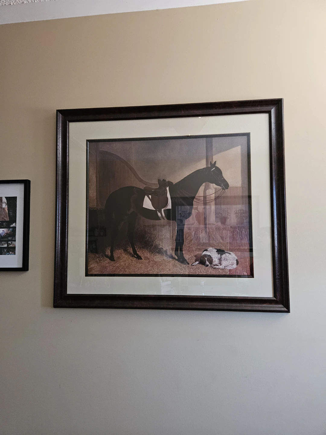 Framed Print of Horse and Dog in Stable - photo 2
