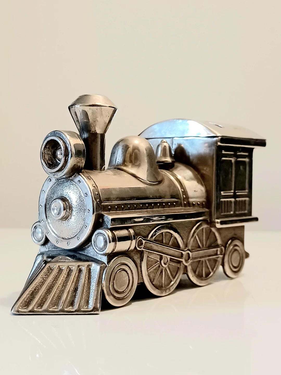 Silver Plated Antique Train Figurine