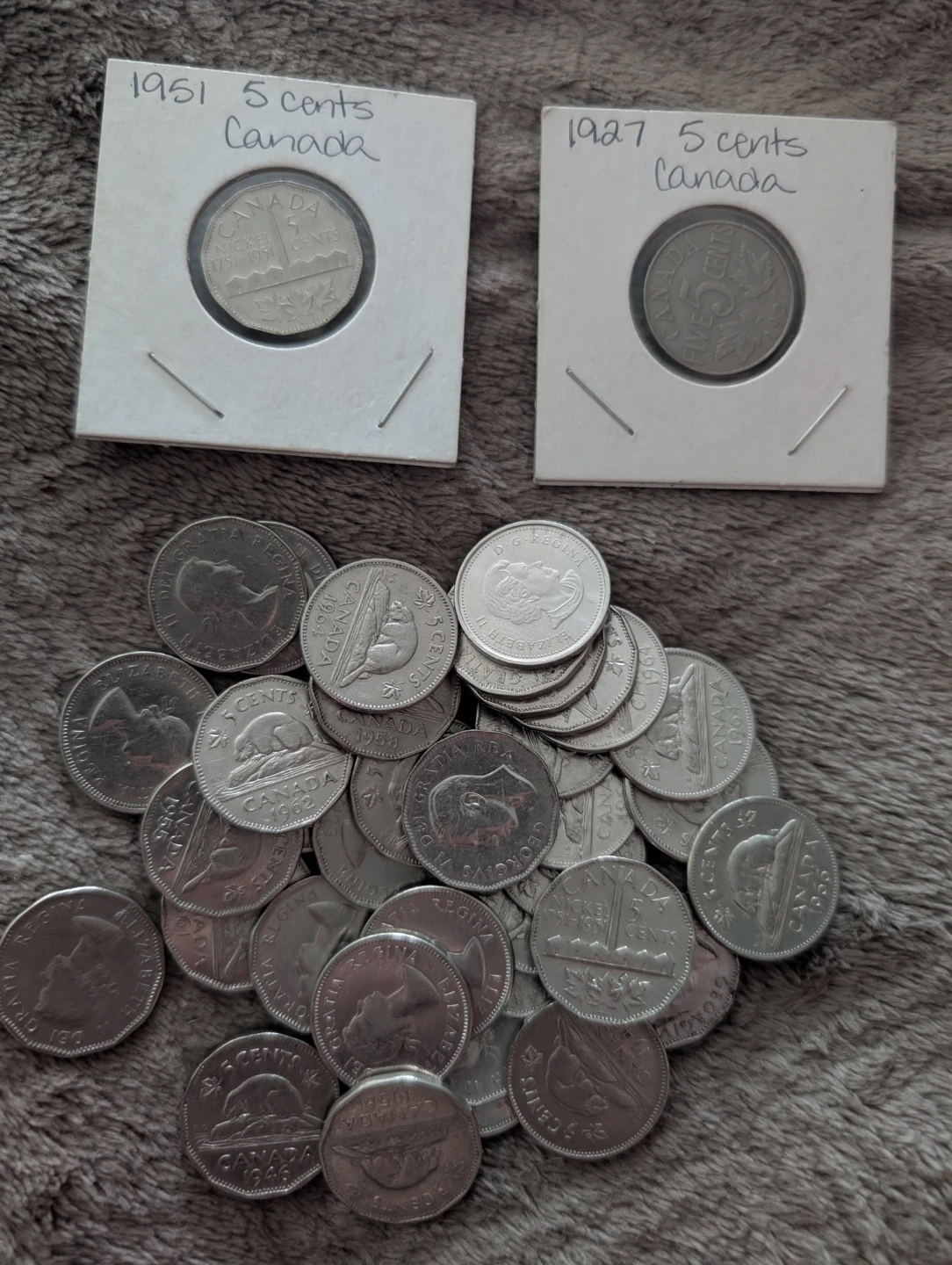Canada 5 Cents Coins - 1927-1966