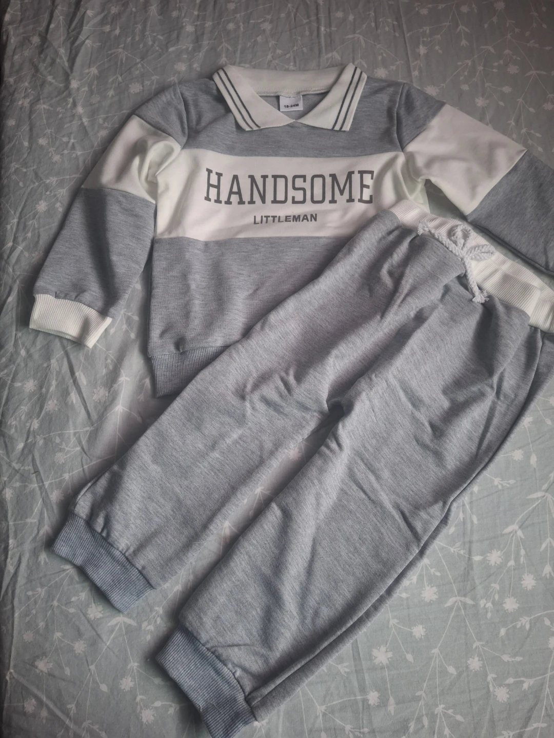 Kids Grey 'Handsome Littleman' Tracksuit 18-24M