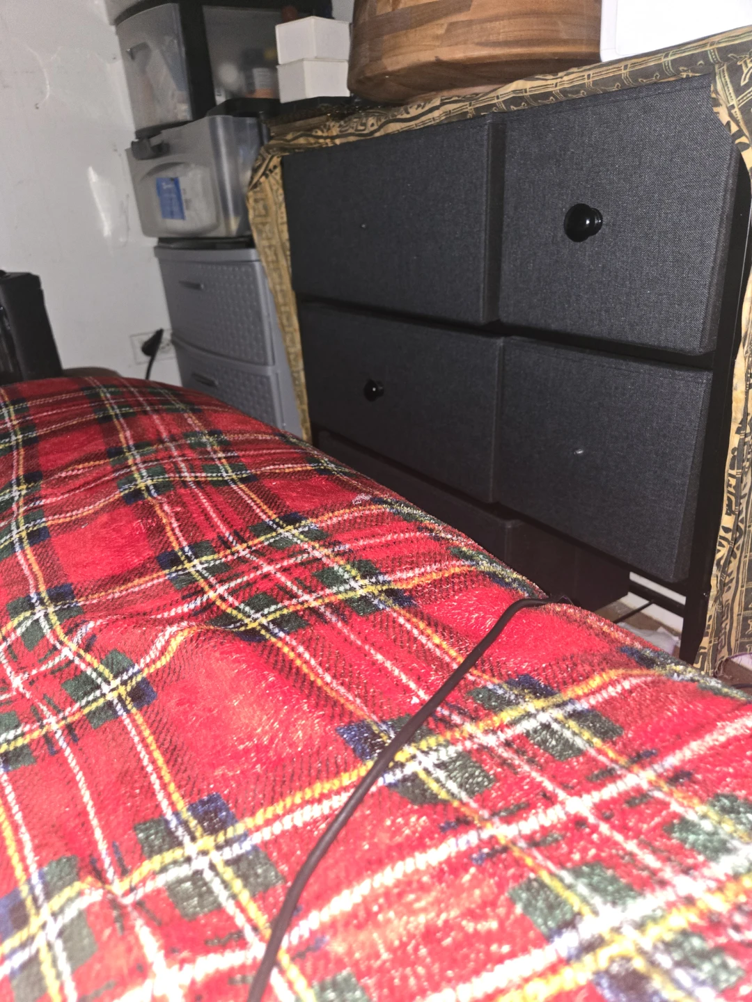 Black Fabric Drawer Storage Unit