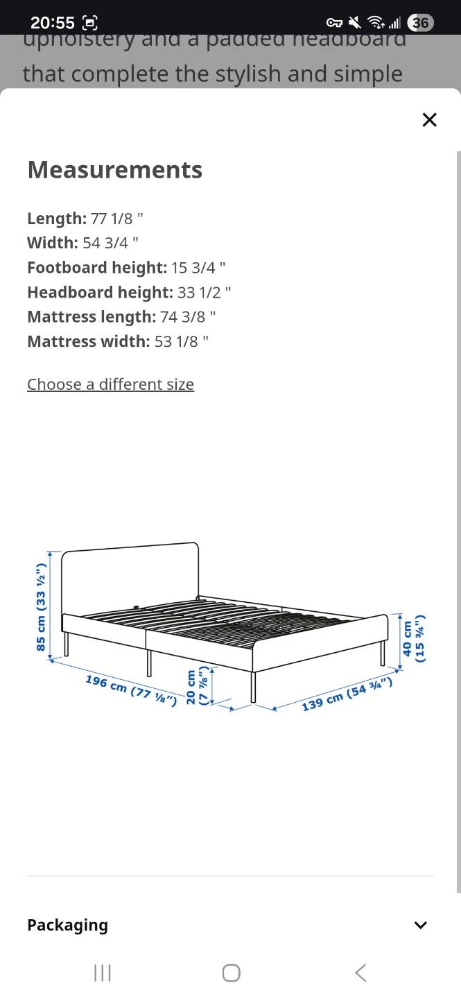 IKEA Slattum Bed Frame - Dark Grey - photo 5