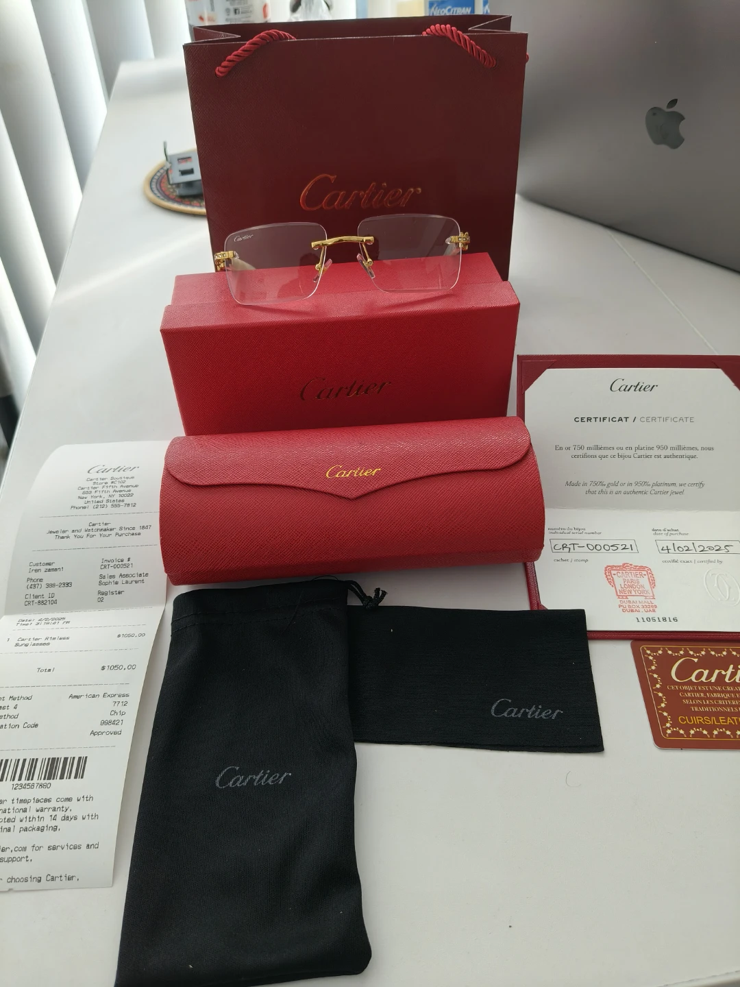 Cartier Rimless Eyeglasses with Gold Detailing - photo 5
