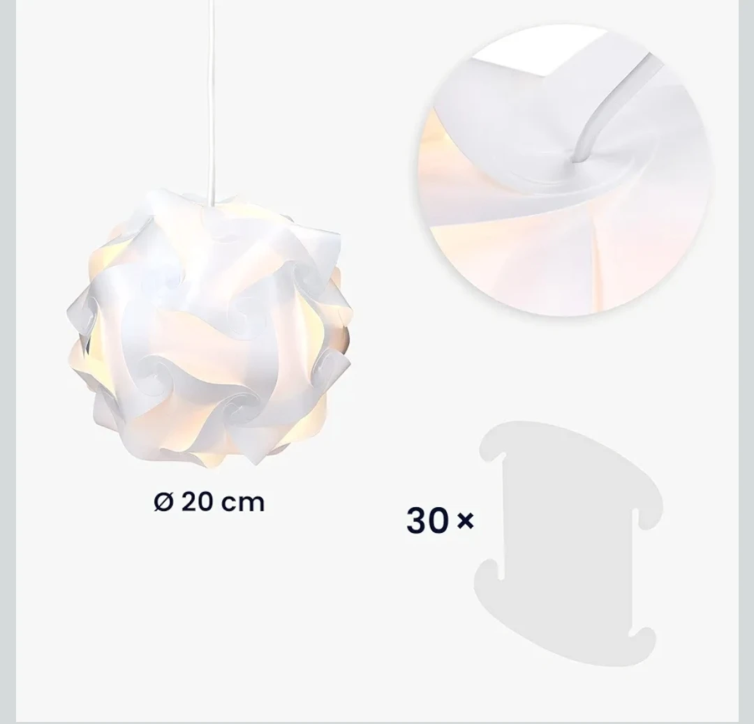 White DIY Puzzle Lamp Shade - photo 5