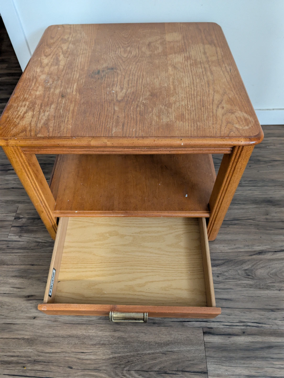 Wooden End Table with Drawer - photo 2