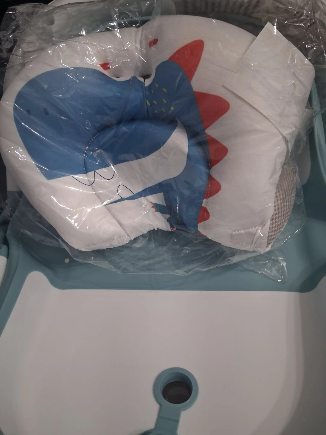 Blue Folding Baby Bathtub with Thermometer - photo 4