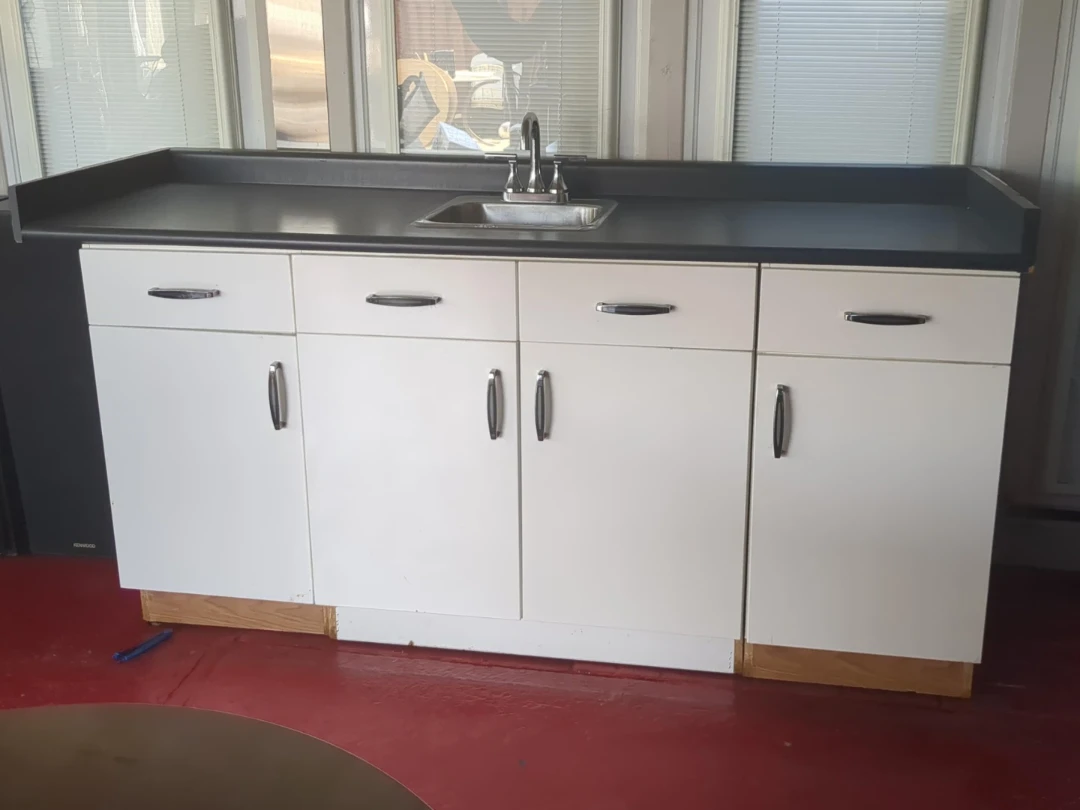 Kitchenette Counter with Sink and Cabinets