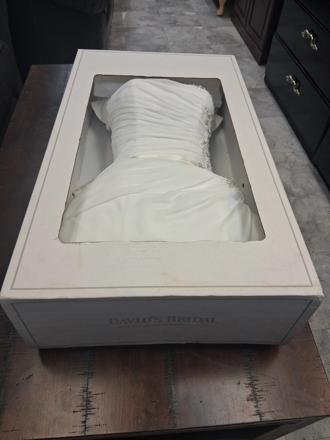 David's Bridal White Wedding Dress - photo 2